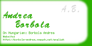 andrea borbola business card